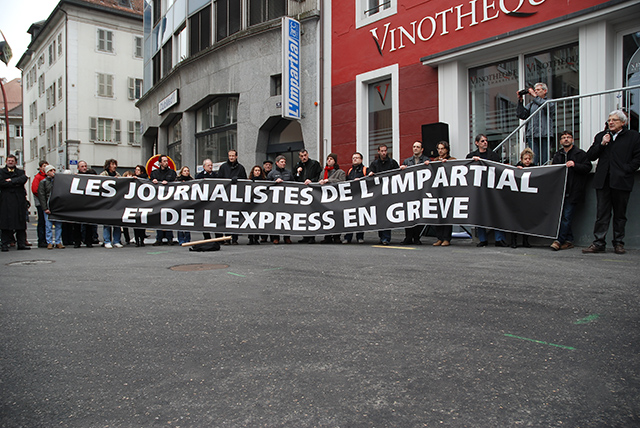 Publiée dans le journal régional L'Express, L'Impartial / Novembre 2008 / Grève des journalistes